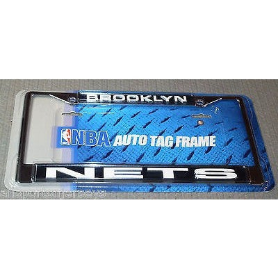 NBA Brooklyn Nets Chrome License Plate Frame Laser Cut