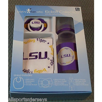 NCAA LSU Tigers Gift Set Bottle Bib Pacifier by baby fanatic