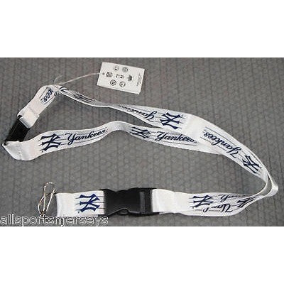 MLB New York Yankees White Lanyard Detachable Buckle 23" L 3/4" W by Aminco