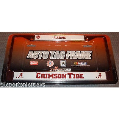 NCAA Alabama Crimson Tide Chrome License Plate Frame Full Name Top