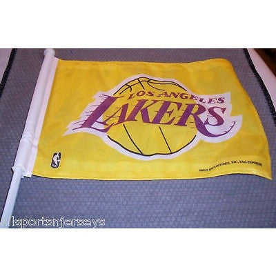 NBA Los Angeles Lakers Logo on Yellow Window Car Flag by Rico Industries