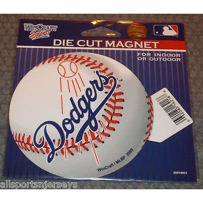 MLB Los Angeles Dodgers  Logo on Baseball 4 inch Auto Magnet by WinCraft
