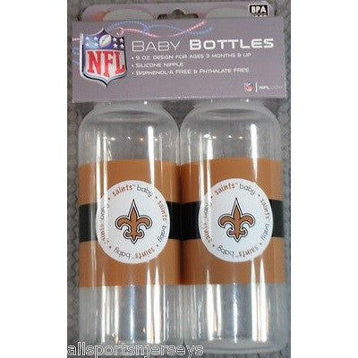 NFL New Orleans Saints 9 fl oz Baby Bottle 2 Pack by baby fanatic