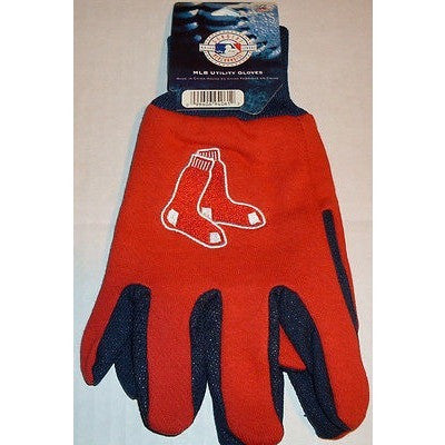 MLB NWT NO SLIP UTILITY WORK GLOVES 'DOUBLE SOX' LOGO - BOSTON RED SOX