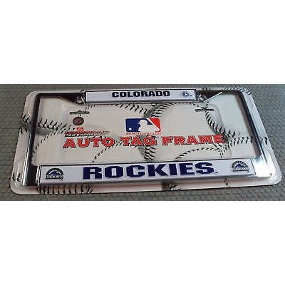 MLB Colorado Rockies Chrome License Plate Frame Thick Letters