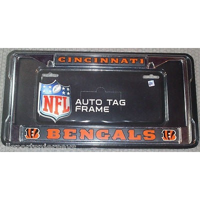 NFL Cincinnati Bengals Chrome License Plate Frame Black Insert
