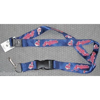 MLB CLEVELAND INDIANS OLD LOGO Blue Lanyard Detachable Buckle 23" L 3/4" W by Aminco