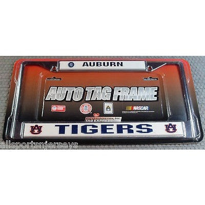 NCAA Auburn Tigers Chrome License Plate Frame Thick Letters