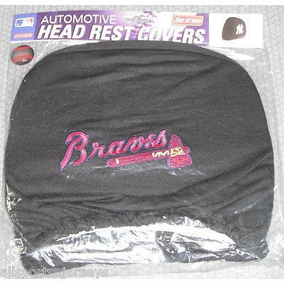 MLB Atlanta Braves Headrest Cover Embroidered Logo Set of 2 by Team ProMark