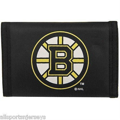 NHL Boston Bruins Tri-fold Nylon Wallet with Printed Logo