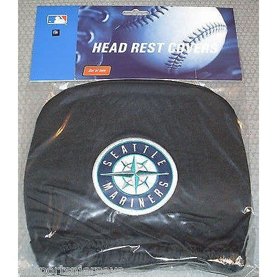 MLB Seattle Mariners Headrest Cover Embroidered Logo Set of 2 by Team ProMark