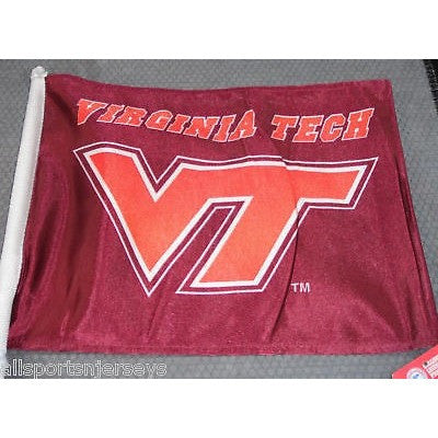 NCAA Virginia Tech Hokies Logo on Red Window Car Flag