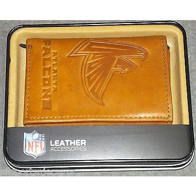 NFL Atlanta Falcons Embossed TriFold Leather Wallet With Gift Box