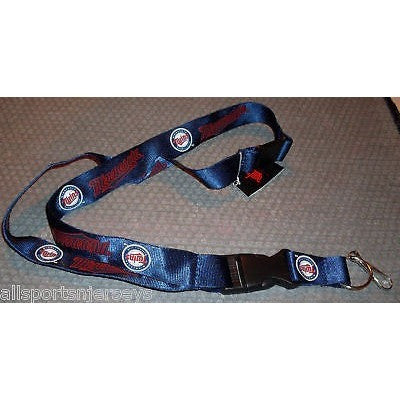 MLB Minnesota Twins Red Letters on Blue Lanyard Detachable Buckle 23" L 3/4" W by Aminco