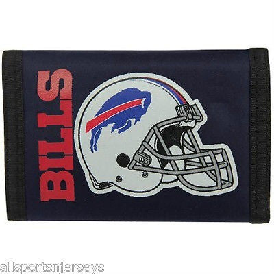 NFL Buffalo Bills Tri-fold Nylon Wallet with Printed Helmet