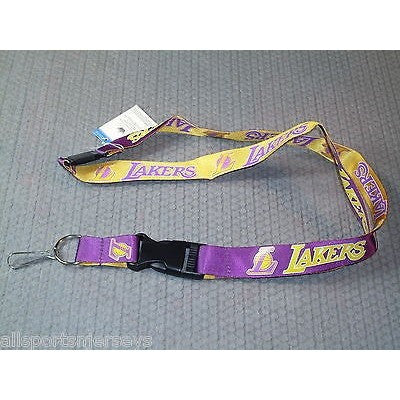 NBA Los Angeles Lakers Reversible Lanyard Keychain 23" Long 1" Wide by Aminco