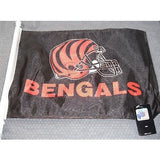 NFL Cincinnati Bengals Logo on Black Window Car Flag Rico