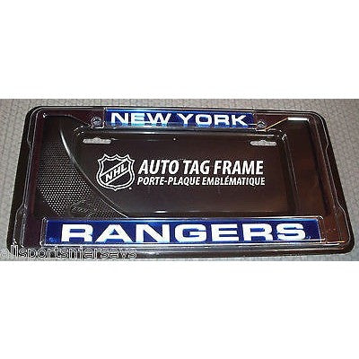 NHL New York Rangers Laser Cut Chrome License Plate Frame
