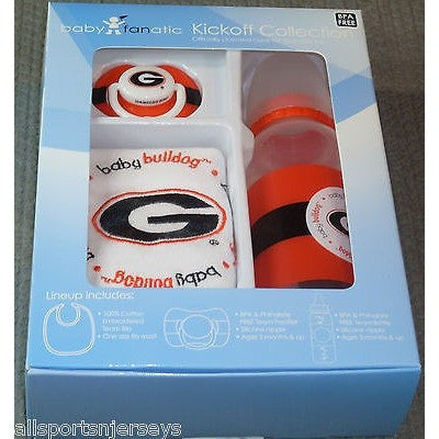 NCAA Georgia Bulldogs Gift Set Bottle Bib Pacifier by baby fanatic
