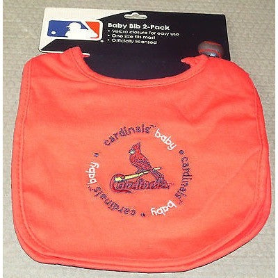 MLB ST. Louis Cardinals Embroidered Infant Baby Bibs Red 2 pack by baby fanatic