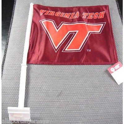 NCAA Virginia Tech Hokies Logo on Red Window Car Flag
