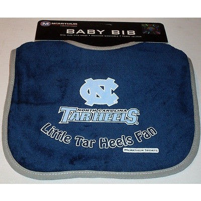 NCAA North Carolina Tar Heels Little Fan Baby Bib Blue Gray trim