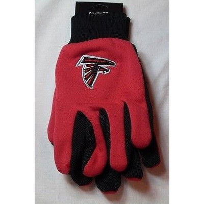 NFL ATLANTA FALCONS NO SLIP UTILITY WORK GLOVES RED W/ BLACK PALM