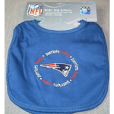 NFL New England Patriots Embroidered Infant Baby Bibs Blue 2 pack by baby fanatic