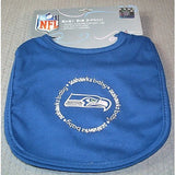 NFL Seattle Seahawks Embroidered Infant Baby Bibs Blue 2 pack by baby fanatic