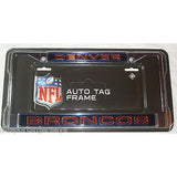 NFL Denver Broncos Laser Cut Chrome License Plate Frame