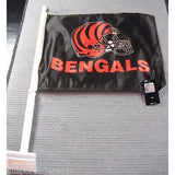 NFL Cincinnati Bengals Logo on Black Window Car Flag Rico