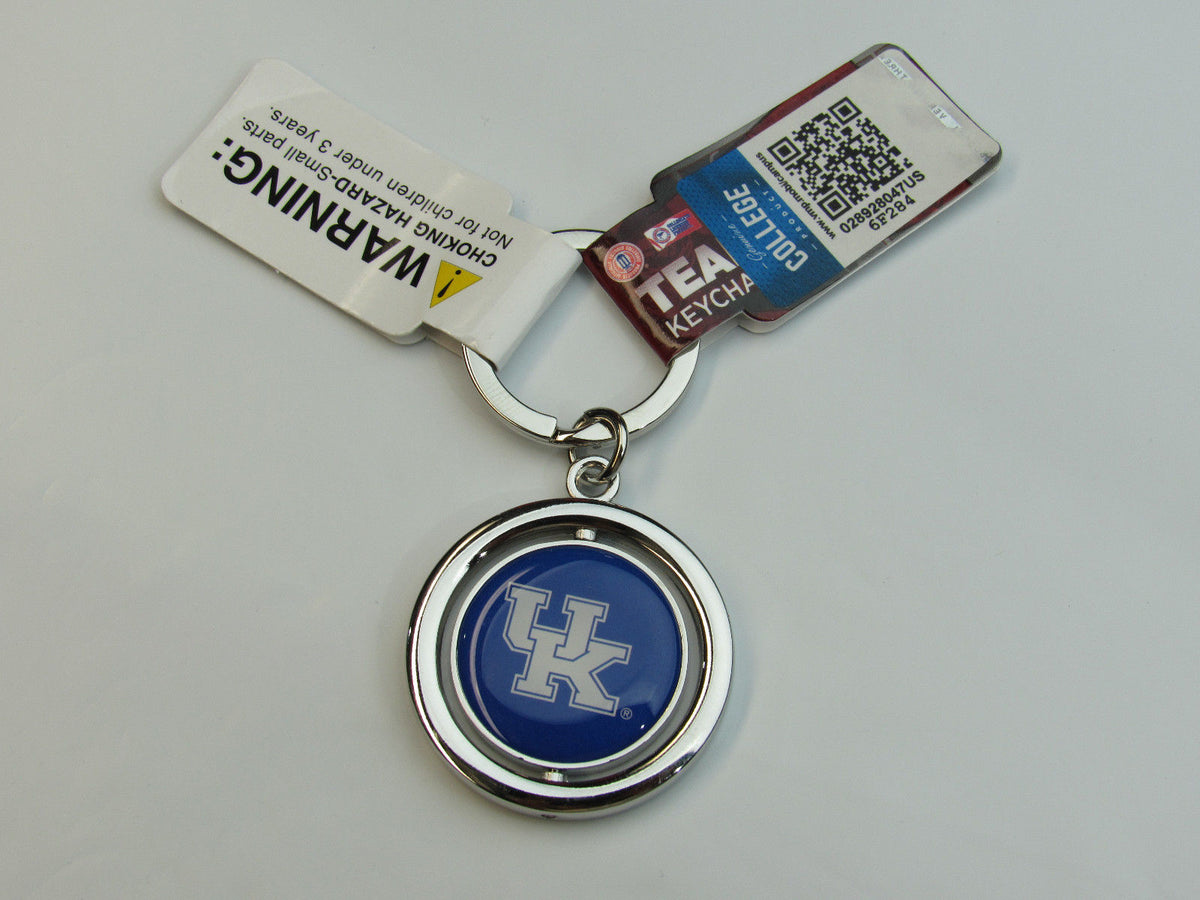NCAA Spinning Logo Key Ring Keychain Forever Collectibles Select Team to Left