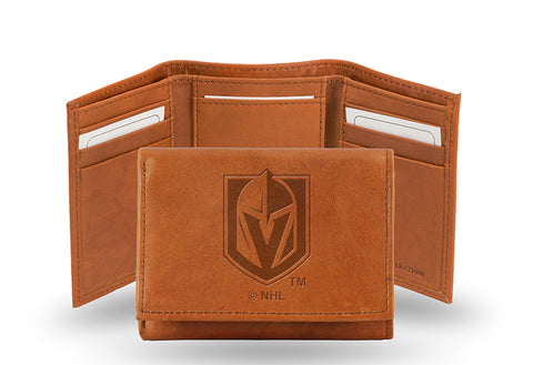 NHL Las Vegas Golden Knights Embossed TriFold Leather Wallet With Gift Box