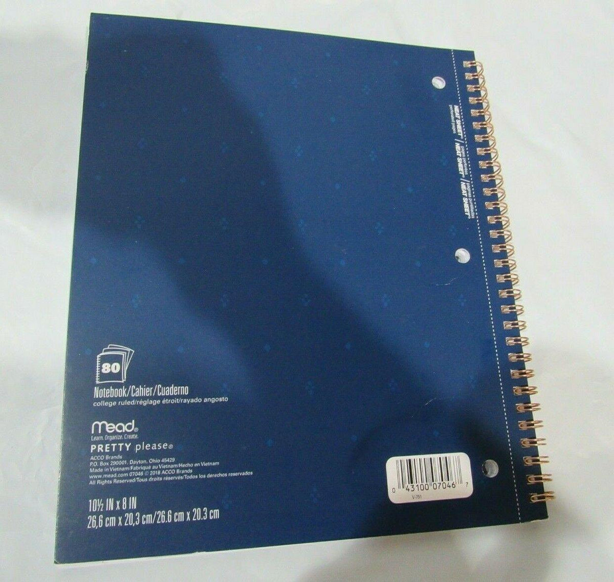 Mead Red PRETTY Please Notebook 80 pages Collage Rule 10.5″ by 8″ w/Neat Sheet