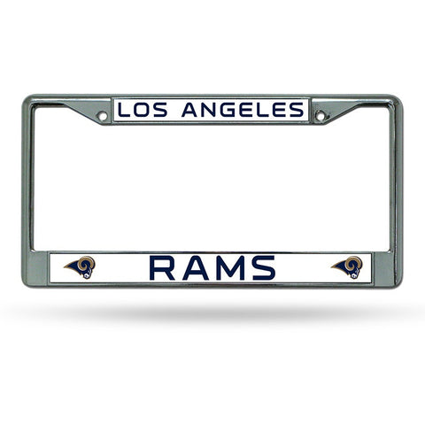 NFL Los Angeles Rams Chrome License Plate Frame Thin Blue Letters