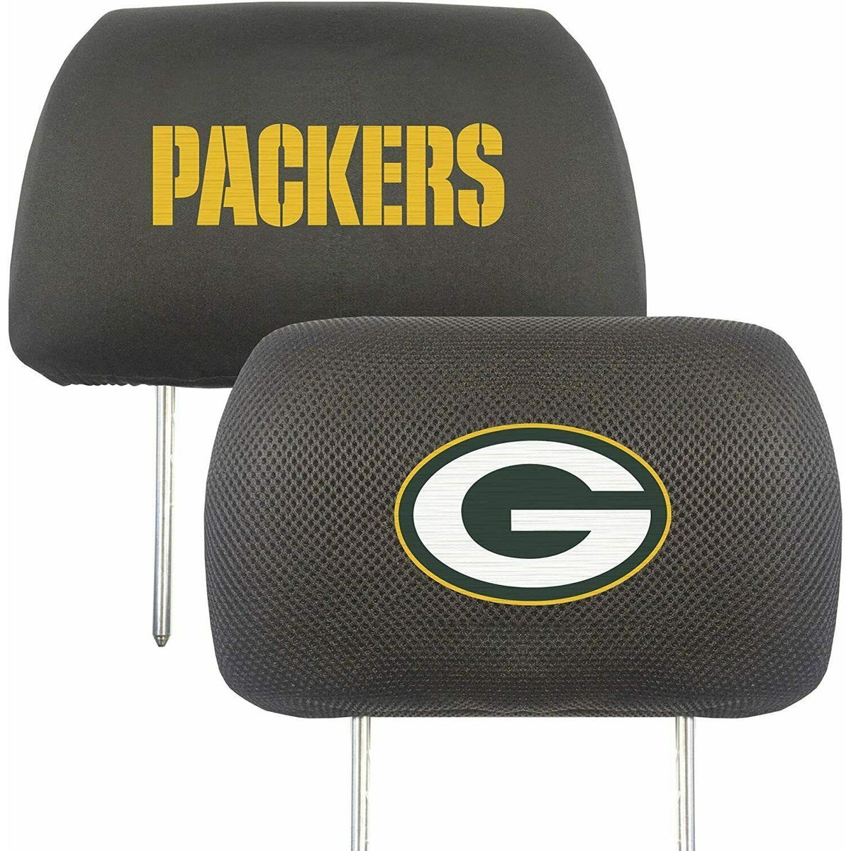 NFL Green Bay Packers Embroidered Logo Headrest Covers Set of 2 by Fanmats