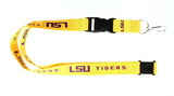 NCAA LSU Tigers Gold w/Purple Letters Lanyard Detachable Buckle 23" L 3/4" W by Aminco