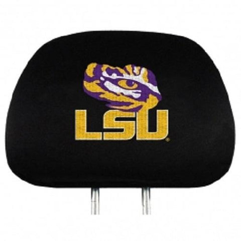 NCAA LSU Tigers Headrest Cover Embroidered Logo Set of 2 by Team ProMark