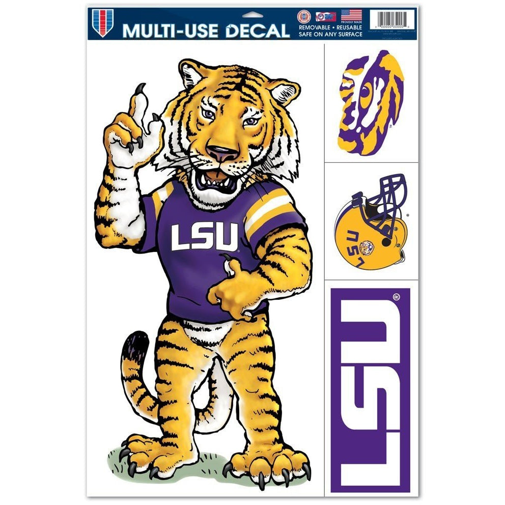 NCAA LSU Tigers Ultra Decals Set of 4 By WINCRAFT Standing Mascot