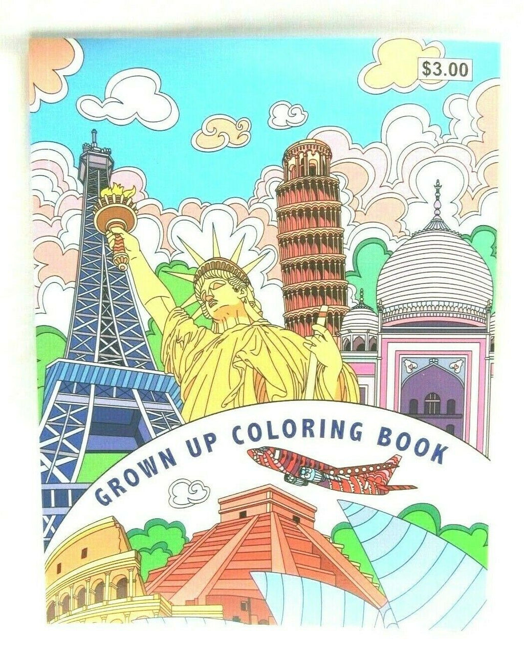 Grown Up Adult Coloring Book Color Pages Towers Buildings Landmarks 32 pages