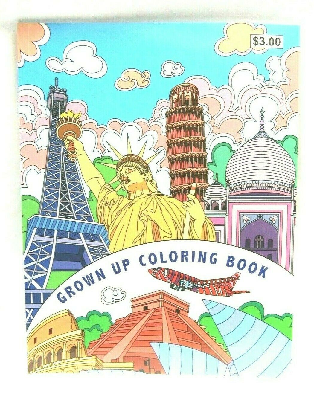 Grown Up Adult Coloring Book Color Pages Towers Buildings Landmarks 32 pages