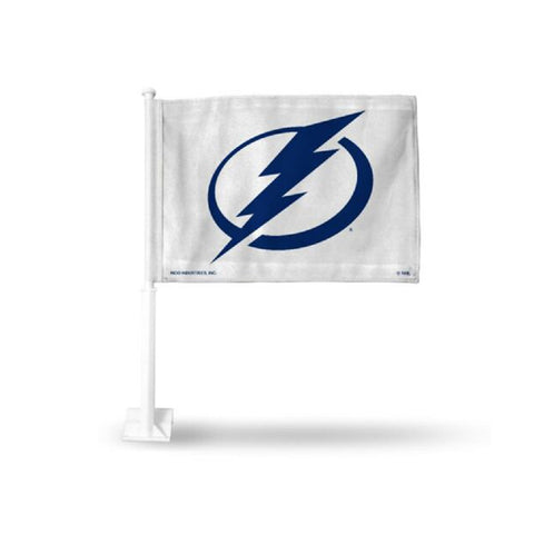 NHL Tampa Bay Lightning Blue Logo on White Window Car Flag