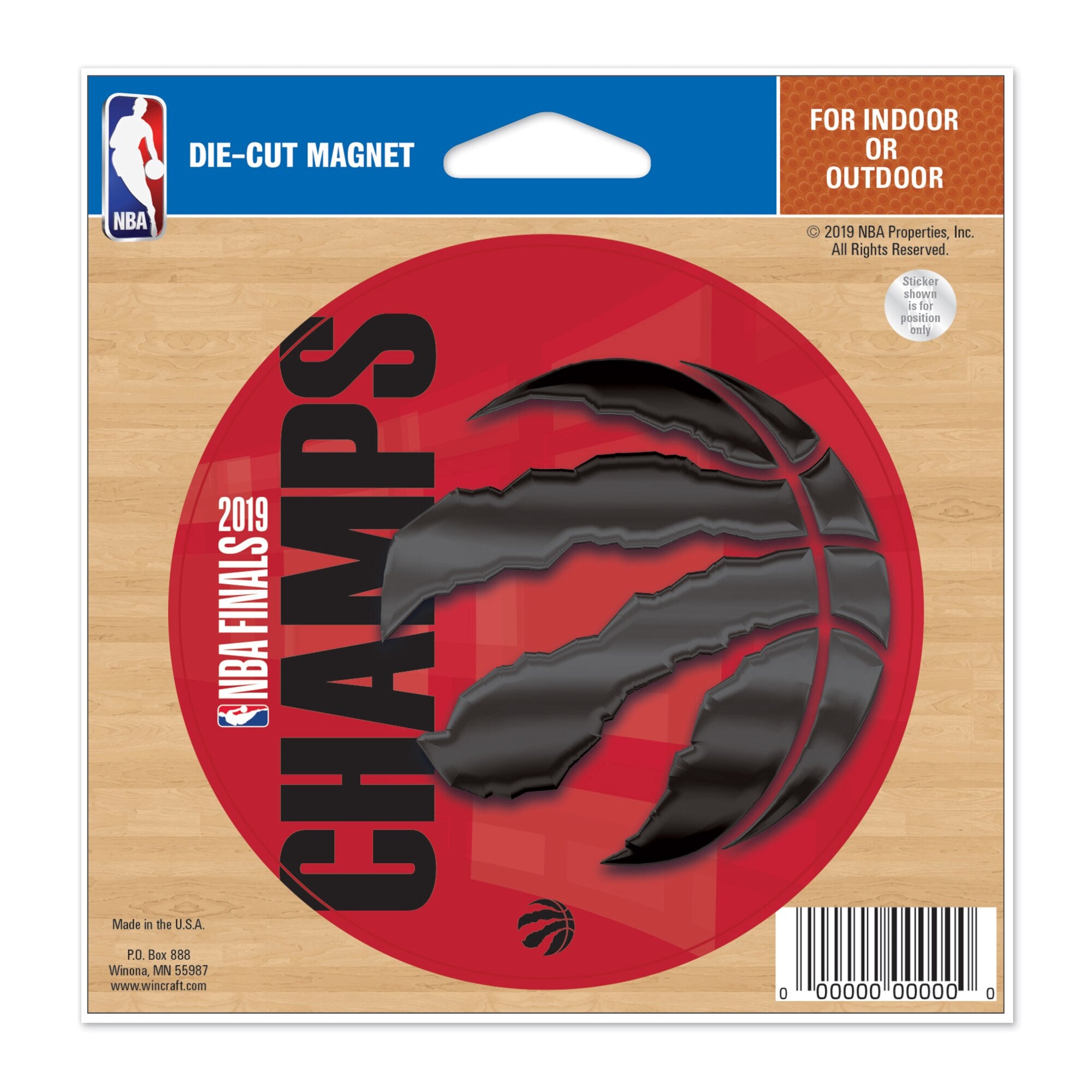Toronto Raptors NBA Finals 2019 Champions 4" Diameter Magnet WinCraft