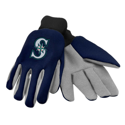 MLB Seattle Mariners on Color Palm 2-Tone Utility Work Gloves by FOCO