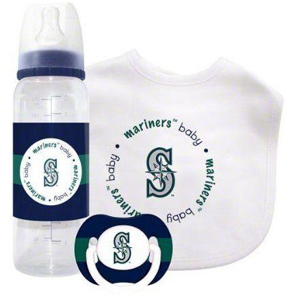 MLB Seattle Mariners Gift Set Bottle Bib Pacifier by baby fanatic