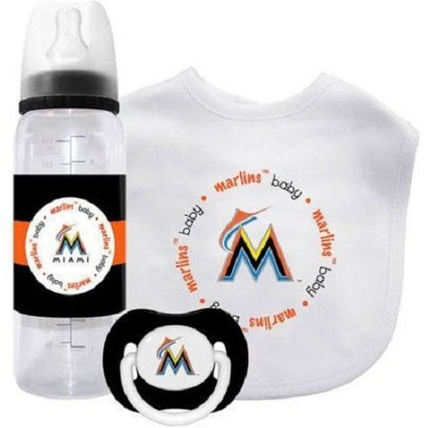 MLB Miami Marlins Gift Set Bottle Bib Pacifier by baby fanatic