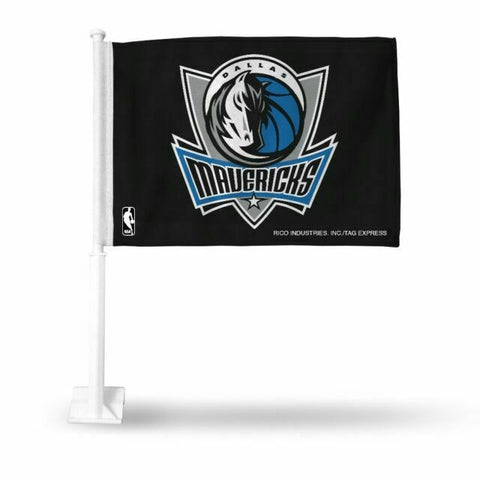 NBA Dallas Mavericks Logo on Black Window Car Flag