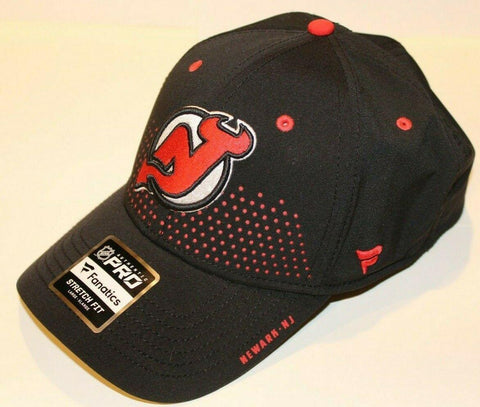 NWT NHL New Jersey Devils 2018 Draft Flex Cap Logo Over Red Dots Size L/XL