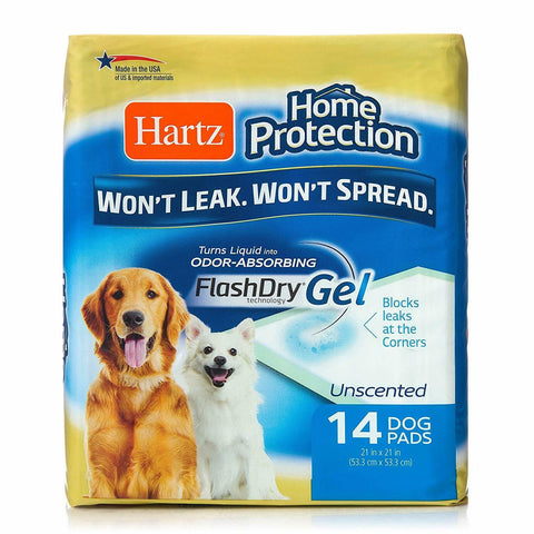 14 ct Hartz 21" X 21" Pets Training Pads Puppy Pads Unscented FlasDry Gel