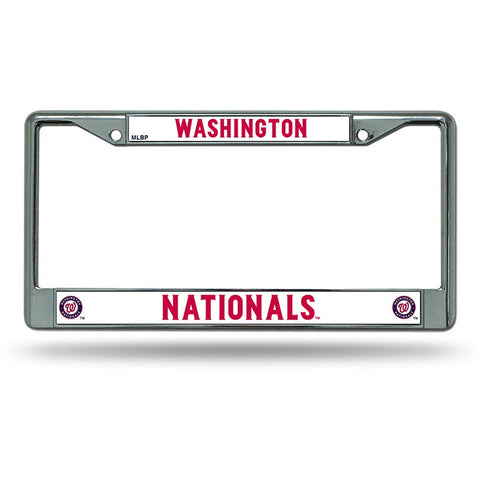 MLB Chrome License Plate Frame Washington Nationals Thin Raised Letters